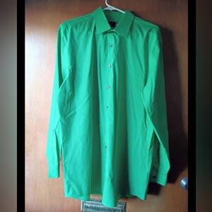 JF J Ferrar Slim Dark Green Dress ShirtXL 17-17.5 34-35